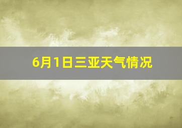 6月1日三亚天气情况