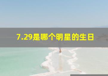 7.29是哪个明星的生日