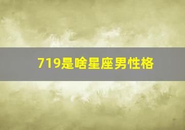 719是啥星座男性格