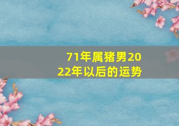 71年属猪男2022年以后的运势