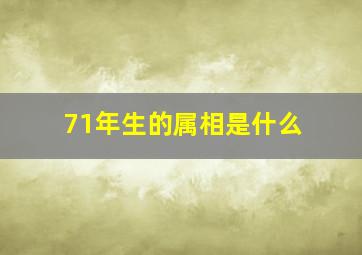 71年生的属相是什么