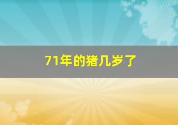 71年的猪几岁了