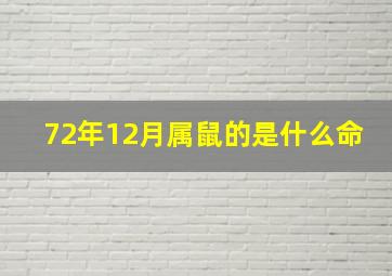 72年12月属鼠的是什么命