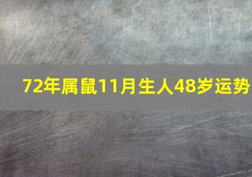 72年属鼠11月生人48岁运势