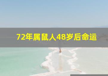 72年属鼠人48岁后命运