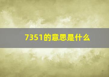 7351的意思是什么