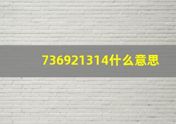 736921314什么意思