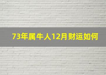 73年属牛人12月财运如何