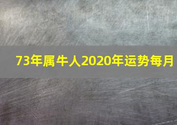 73年属牛人2020年运势每月