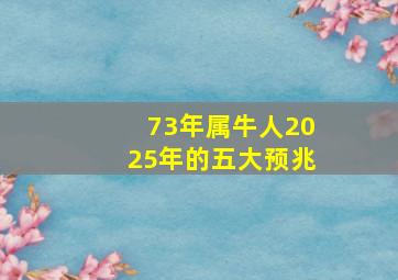 73年属牛人2025年的五大预兆