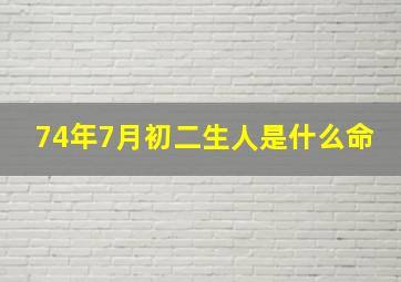 74年7月初二生人是什么命