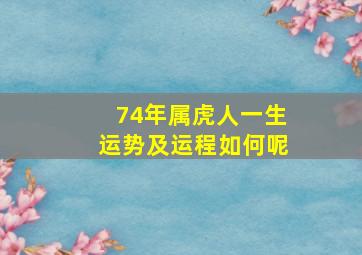 74年属虎人一生运势及运程如何呢