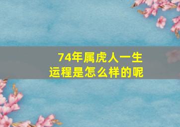 74年属虎人一生运程是怎么样的呢