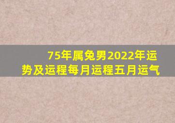 75年属兔男2022年运势及运程每月运程五月运气