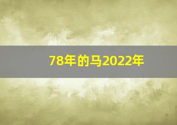 78年的马2022年