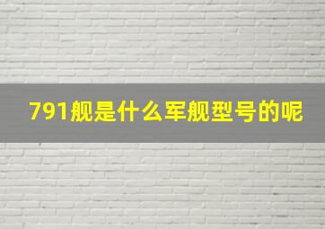 791舰是什么军舰型号的呢