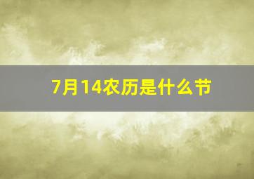 7月14农历是什么节