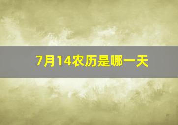 7月14农历是哪一天