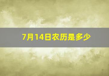 7月14日农历是多少