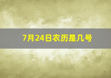 7月24日农历是几号