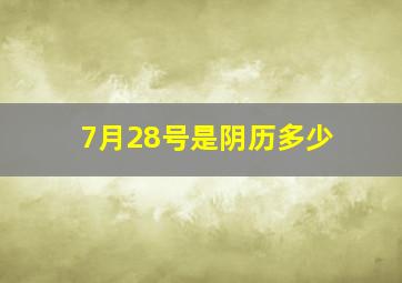 7月28号是阴历多少