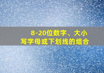 8-20位数字、大小写字母或下划线的组合