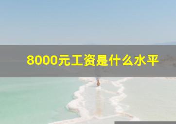 8000元工资是什么水平