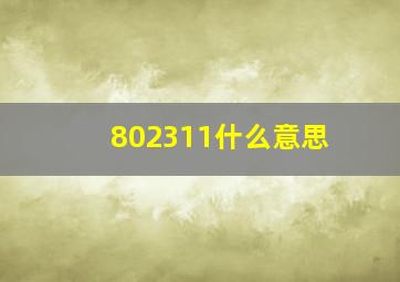 802311什么意思