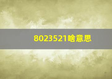 8023521啥意思