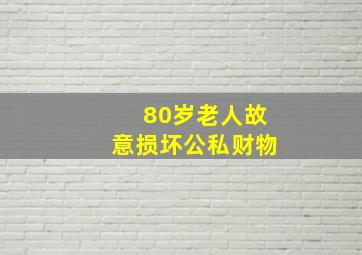 80岁老人故意损坏公私财物