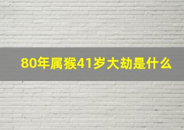 80年属猴41岁大劫是什么