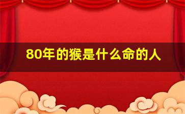 80年的猴是什么命的人