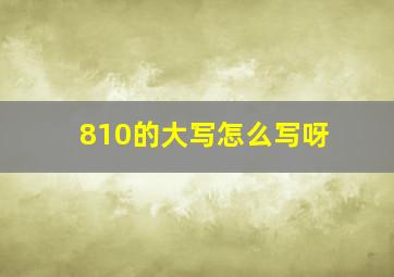 810的大写怎么写呀