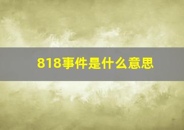 818事件是什么意思