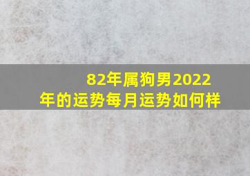 82年属狗男2022年的运势每月运势如何样