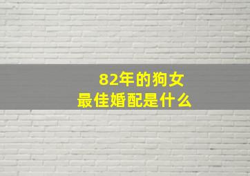 82年的狗女最佳婚配是什么