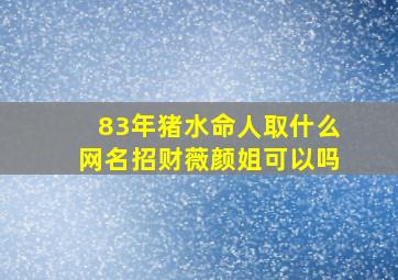 83年猪水命人取什么网名招财薇颜姐可以吗