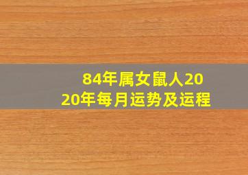 84年属女鼠人2020年每月运势及运程