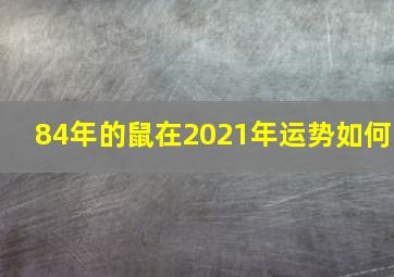 84年的鼠在2021年运势如何