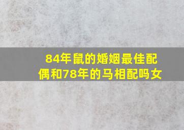 84年鼠的婚姻最佳配偶和78年的马相配吗女