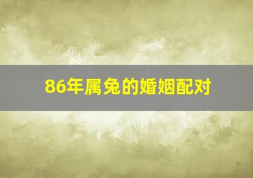 86年属兔的婚姻配对