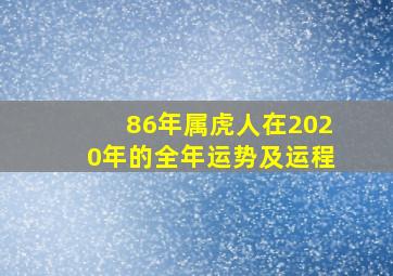 86年属虎人在2020年的全年运势及运程