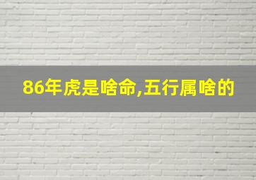 86年虎是啥命,五行属啥的