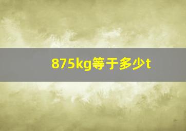 875kg等于多少t