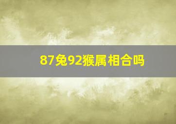 87兔92猴属相合吗