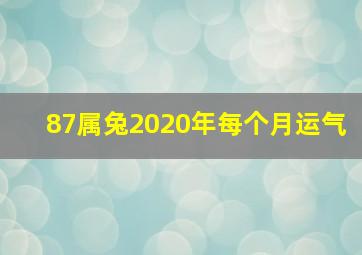 87属兔2020年每个月运气