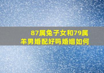 87属兔子女和79属羊男婚配好吗婚姻如何