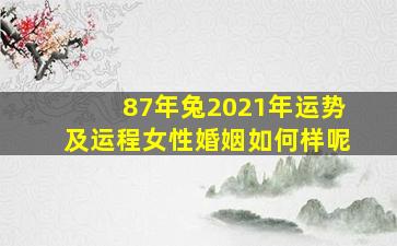 87年兔2021年运势及运程女性婚姻如何样呢