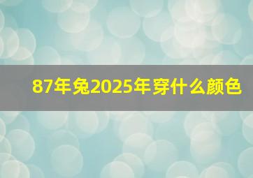 87年兔2025年穿什么颜色