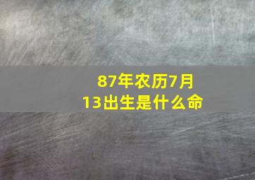 87年农历7月13出生是什么命